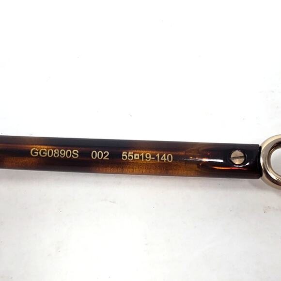 Gucci Oversized Sunglasses Horsebit Detail Square Havana Brown Gold GG0890S NEW - Picture 11 of 13